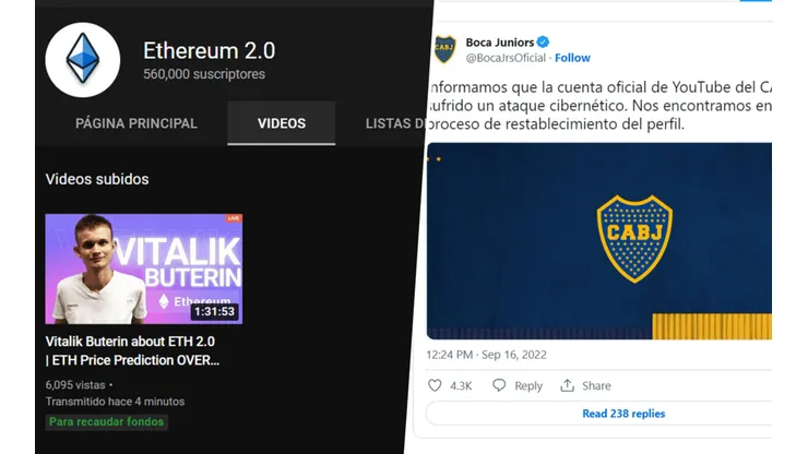 Boca, hackeado en Youtube.
