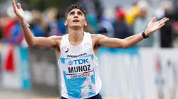 Agradcer, siempre. La expresión de Coco Muñoz tras cruzar la meta en el Mundial de Eugene 2022