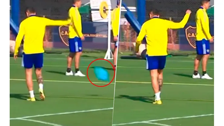 VIDEO | Rojo revoleó una pechera en la práctica de Boca tras salir lesionado