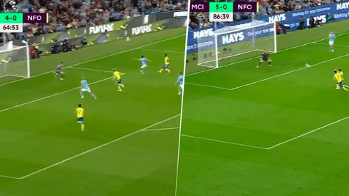 VIDEO | En su primera titularidad, Julián Álvarez se estrenó en las redes de la Premier ¡con un doblete!