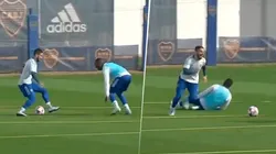 VIDEO | Benedetto dejó en el piso a Advíncula en la práctica de Boca