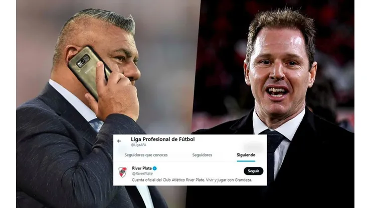 La Liga Profesional no seguía a River en Twitter y ahora sí.