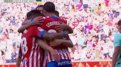 El primer gol de Izquierdoz en Gijón.