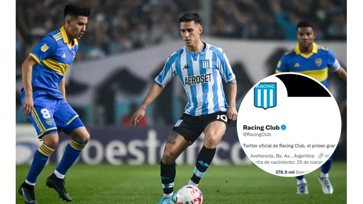 El tuit de Racing chicaneando a Boca tras la polémica en el final del clásico