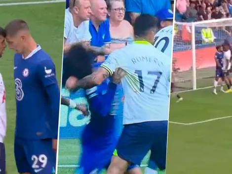 VIDEO | ¡Está loco! Cuti Romero se peleó con todos, tiró del pelo a Cucurella y le gritó el gol en la cara a James