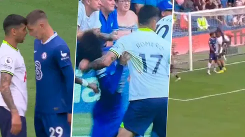 VIDEO | ¡Está loco! Cuti Romero se peleó con todos, tiró del pelo a Cucurella y le gritó el gol en la cara a James