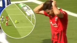 El insólito gol que erró Alario.