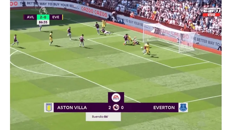 El gol que le hicieron al Aston Villa.