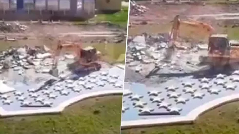 VIDEO | Demolieron un escudo gigante de Boca en Casa Amarilla y ya se sabe el motivo