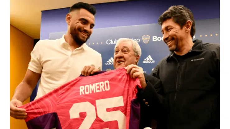 Sergio Romero en su presentación como nuevo arquero de Boca