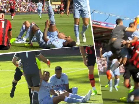 VIDEO | Dibu Martínez salió a cortar un centro y rompió todo: ¡1 rival y 2 comañeros!