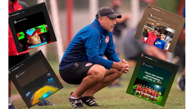 Serrizuela subió historias en su Instagram en el entretiempo de Colón vs. Independiente.