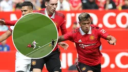 VIDEO | Dejó la sutileza: la patada de Licha Martínez en su debut con el Manchester United