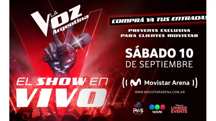 La Voz Argentina tendrá un show EN VIVO en el Movistar Arena.