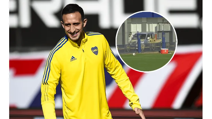 La imagen de Izquierdoz en la práctica de Boca tras las palabras de Benedetto.