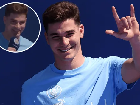 VIDEO | Con chicana: Julián Álvarez se animó a una frase en inglés en su presentación e hizo delirar a los hinchas del City