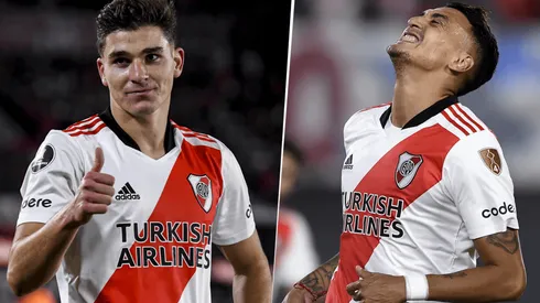 Suárez y un "secretito" a Julián después del gol.