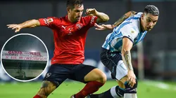 Banderas y amenazas en la previa del clásico de Avellaneda.