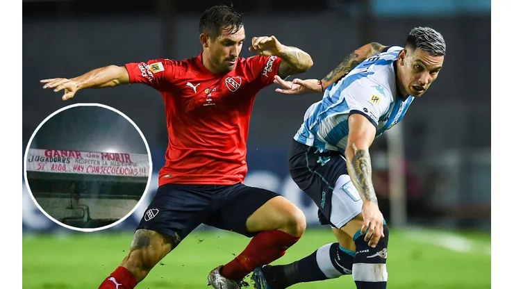 Banderas y amenazas en la previa del clásico de Avellaneda.