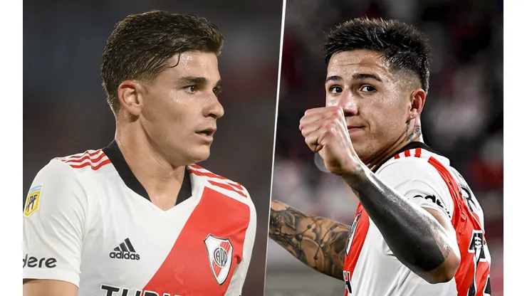 Enzo Fernández y Julián Álvarez, transferencias históricas para el Millonario (Foto: Getty).