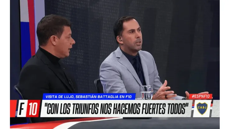 Battaglia y su reacción en plena pregunta de Arévalo.