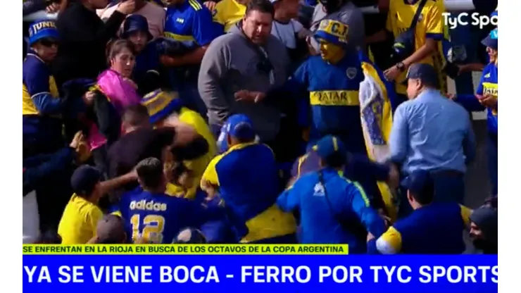 VIDEO | Agredieron a un hincha de Boca en la tribuna antes del partido contra Ferro