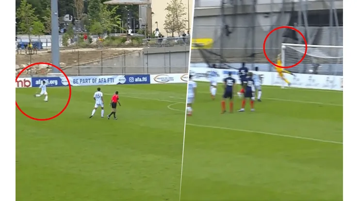 Golazo de tiro libre de Garnacho.
