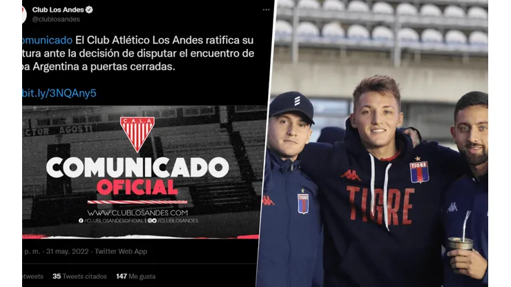 Tigre-Los Andes y un escándalo.