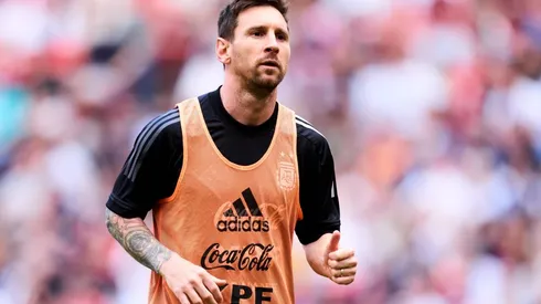 Lionel Messi durante el entrenamiento de Argentina en San Mamés
