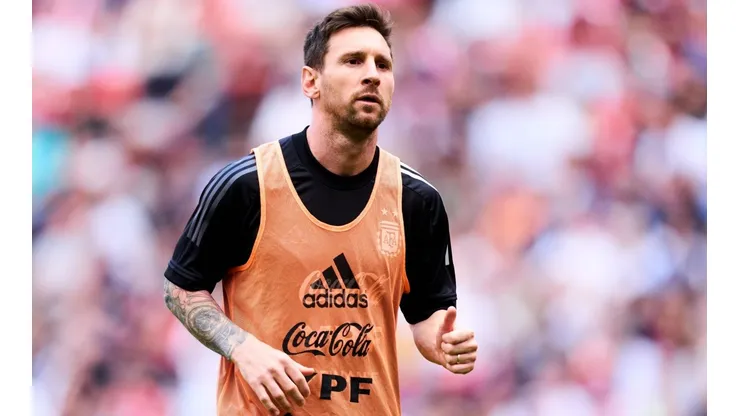 Lionel Messi durante el entrenamiento de Argentina en San Mamés