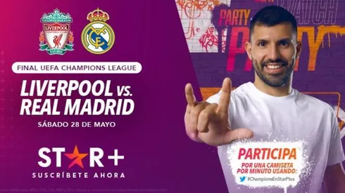 Mirá la final de la Champions con el Kun Agüero por Star+: Liverpool vs. Real Madrid por Watch Party