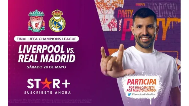 Mirá la final de la Champions con el Kun Agüero por Star+: Liverpool vs. Real Madrid por Watch Party