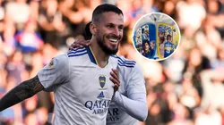 Benedetto y unas canilleras particulares que volvieron locos a los hinchas.