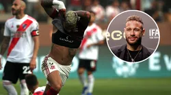 Neymar y su reacción en los goles de Gabigol.