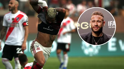 Neymar y su reacción en los goles de Gabigol.