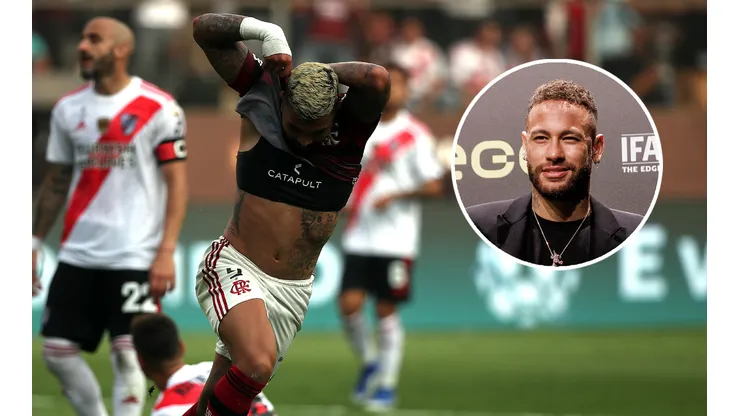 Neymar y su reacción en los goles de Gabigol.