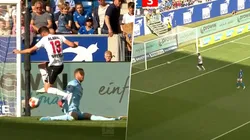 Golazo de Alario en la Bundesliga.