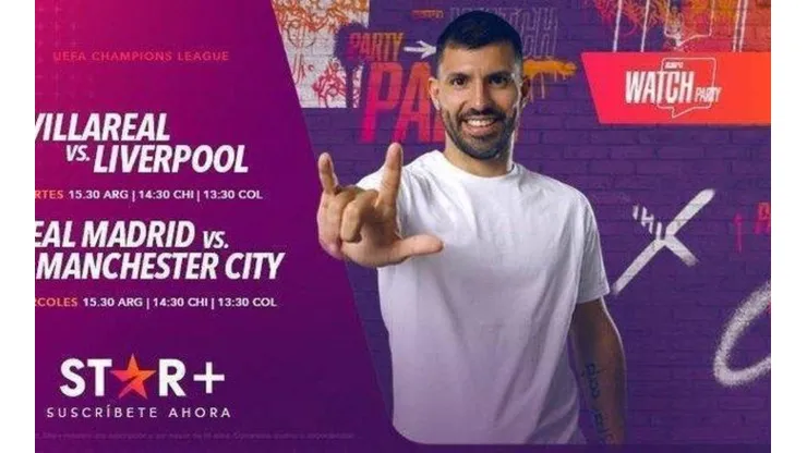 En colaboración con Star+, el Kun Agüero realiza una Watch Party por la Champions League (Foto: Twitter Sportscenter)