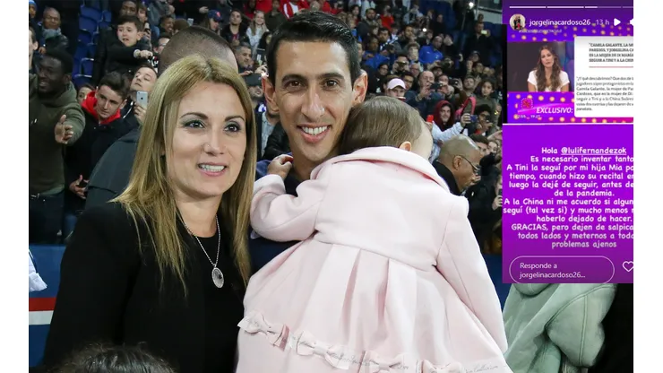 Furioso descargo de la esposa de Di María por el romance De Paul-Tini: "¿Es necesario inventar tanto?"
