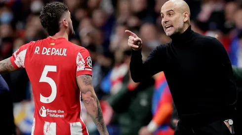 Furioso cruce entre Guardiola y De Paul.