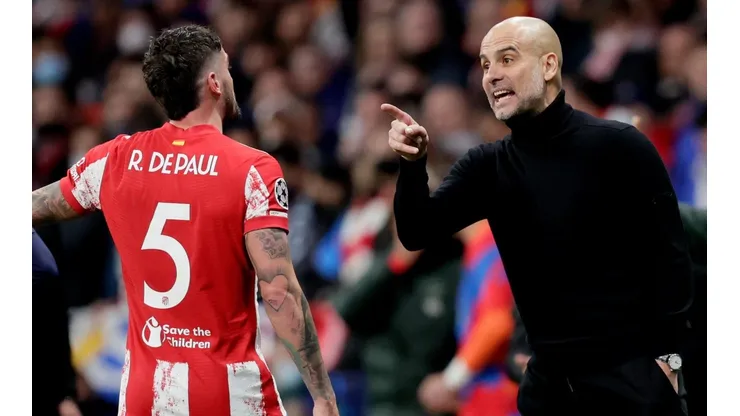 Furioso cruce entre Guardiola y De Paul.