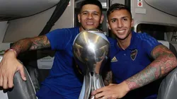 Almendra y Marcos Rojo con la Copa Argentina. (Instagram)