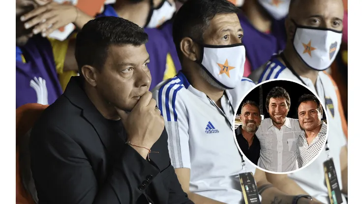 Battaglia, su cuerpo técnico y el Consejo, reunidos.