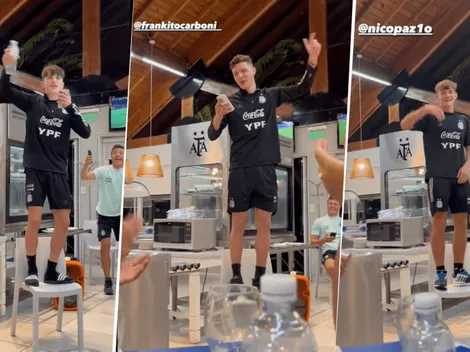 Es viral: los pibes de la Selección cantaron enfrente de todos y no se pusieron nerviosos