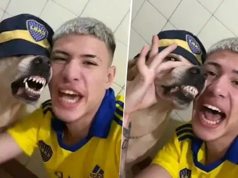 VIDEO VIRAL | Un hincha de Boca se puso a cantar antes del Superclásico ¡con su perro!