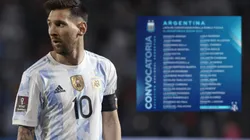 Con Messi a la cabeza, los convocados de Argentina.