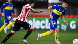 Zuqui y Ramírez disputan el balón en el último Estudiantes - Boca (Foto: Getty).