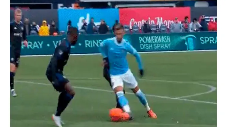 Valentín Castellanos estuvo cerca de River y casi mete un golazo con New York City FC.