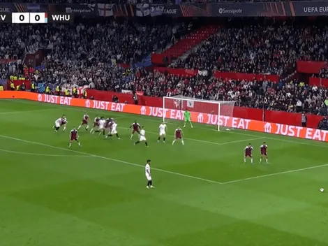 VIDEO | Centrazo de Acuña para un lindo gol del Sevilla por Europa League