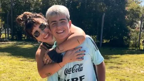 Gianinna Maradona junto a Benjamín (foto: instagram).